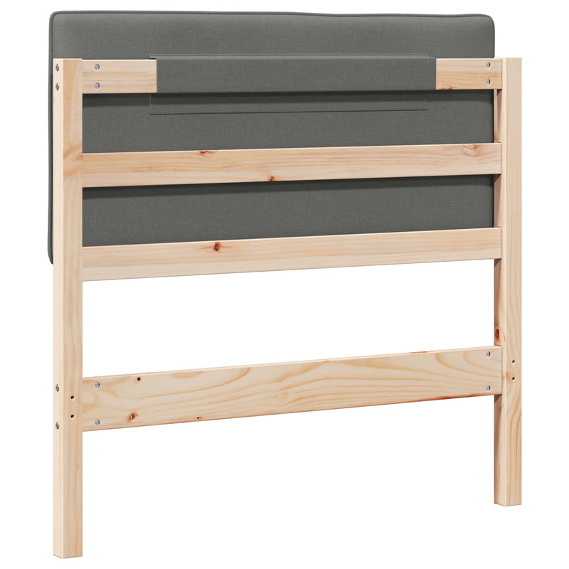 vidaXL Kárpitozott fejtámla fejtámlával Barna és Világosszürke 100 cm