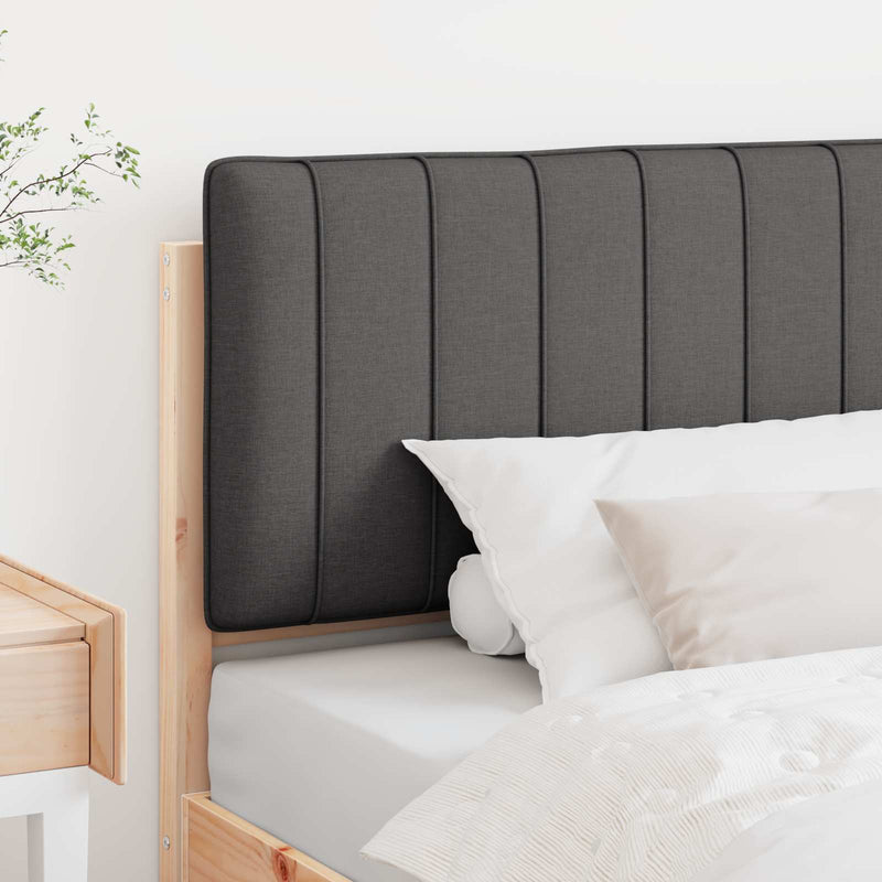 vidaXL Kárpitozott fejtámla Barna és sötétszürke 100 cm Tömör fenyőfa