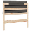 vidaXL Kárpitozott fejtámla Barna és sötétszürke 100 cm Tömör fenyőfa