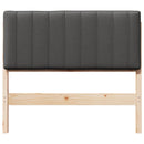 vidaXL Kárpitozott fejtámla Barna és sötétszürke 100 cm Tömör fenyőfa