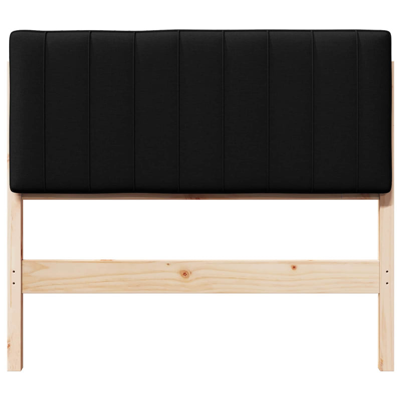 vidaXL Kárpitozott fejtámla Barna és fekete 100 cm Tömör fenyőfa