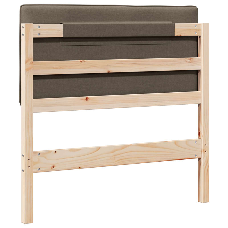 vidaXL Kárpitozott fejtámla Barna és taupe 100 cm Tömör fenyőfa