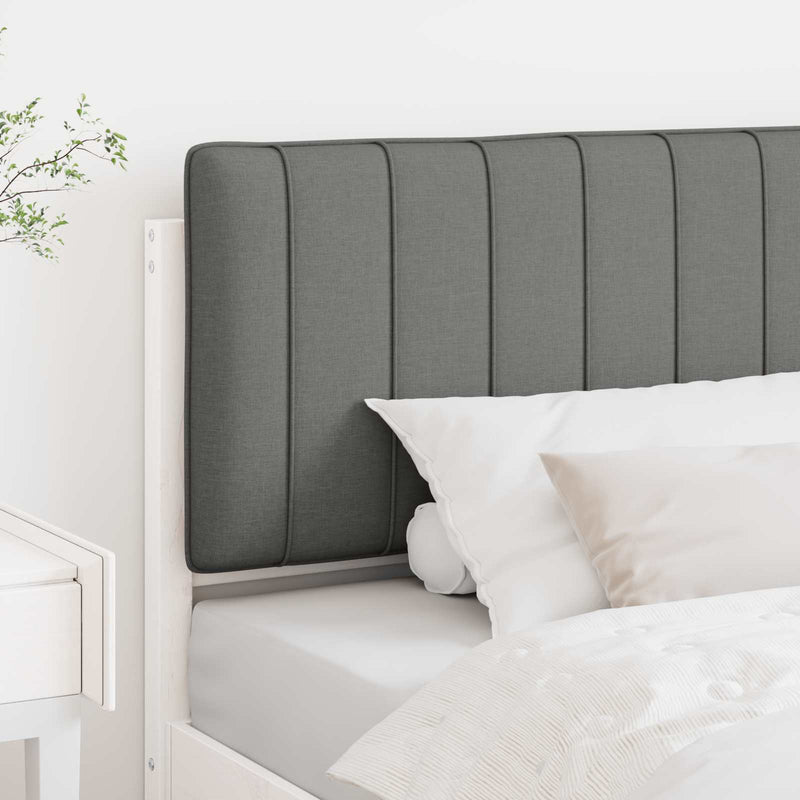 vidaXL Kárpitozott fejtámla fejtámlával Fehér és világosszürke 100 cm