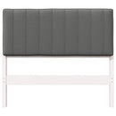 vidaXL Kárpitozott fejtámla fejtámlával Fehér és világosszürke 100 cm