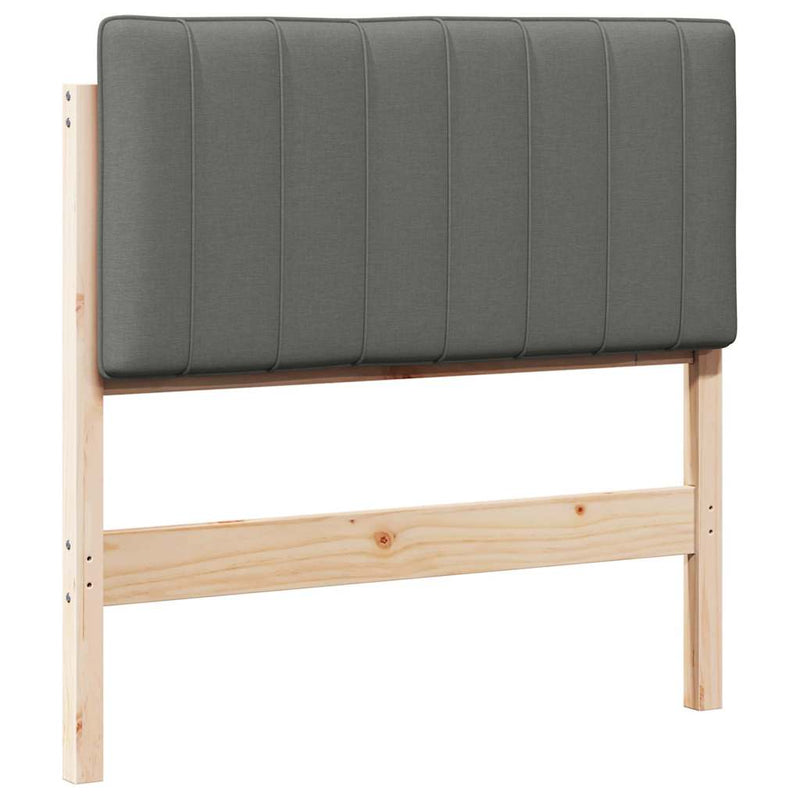 vidaXL Kárpitozott fejtámla Barna és Világosszürke 90 cm Tömör fenyőfa