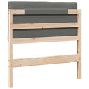 vidaXL Kárpitozott fejtámla Barna és Világosszürke 90 cm Tömör fenyőfa