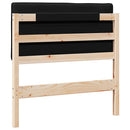 vidaXL Kárpitozott fejtámla Barna és fekete 90 cm Tömör fenyőfa