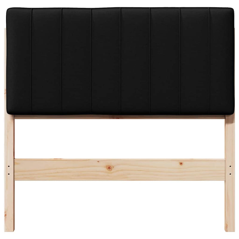 vidaXL Kárpitozott fejtámla Barna és fekete 90 cm Tömör fenyőfa