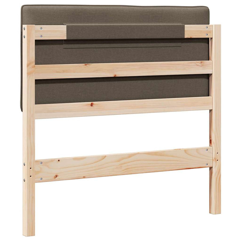 vidaXL Kárpitozott fejtámla Barna és taupe 90 cm Tömör fenyőfa