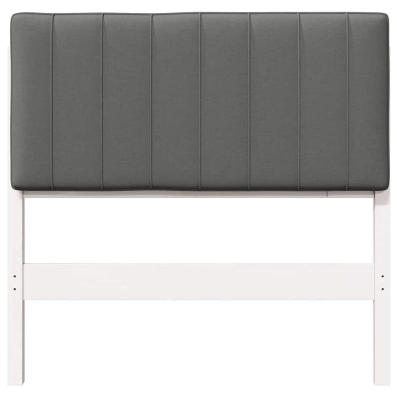 vidaXL Kárpitozott fejtámla Fehér és világosszürke 90 cm Tömör fenyőfa