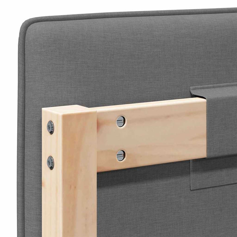 vidaXL Kárpitozott fejtámla Barna és Világosszürke 80 cm Tömör fenyőfa