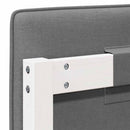 vidaXL Kárpitozott fejtámla Fehér és világosszürke 80 cm Tömör fenyőfa