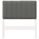 vidaXL Kárpitozott fejtámla Fehér és világosszürke 80 cm Tömör fenyőfa