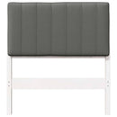 vidaXL Kárpitozott fejtámla Fehér és világosszürke 80 cm Tömör fenyőfa
