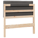 vidaXL Kárpitozott fejtámla Barna és sötétszürke 75 cm Tömör fenyőfa