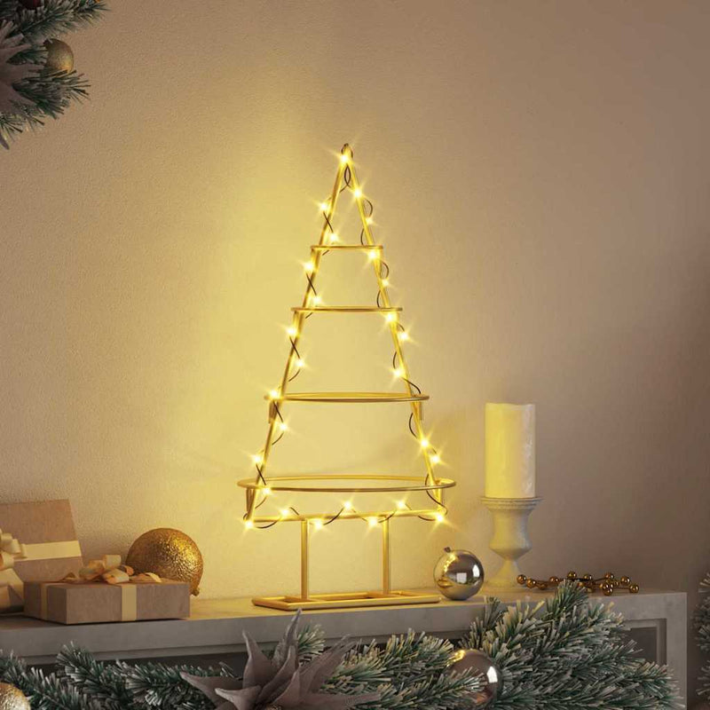 vidaXL Fém karácsonyfa állvánnyal Arany 60 cm Porszórt Acél