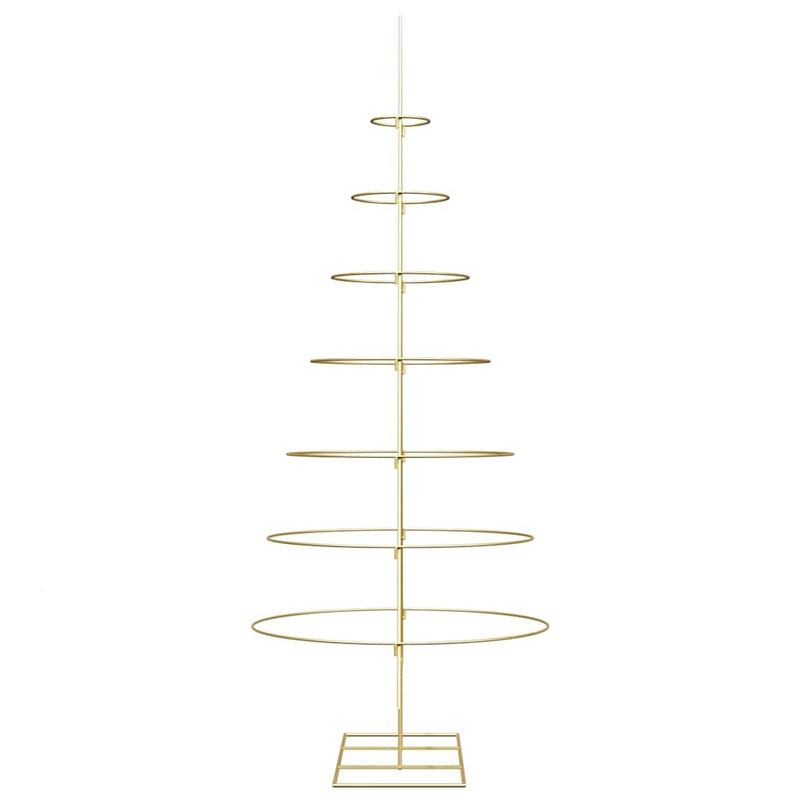 vidaXL Fém karácsonyfa állvánnyal Arany 210 cm Porszórt Acél