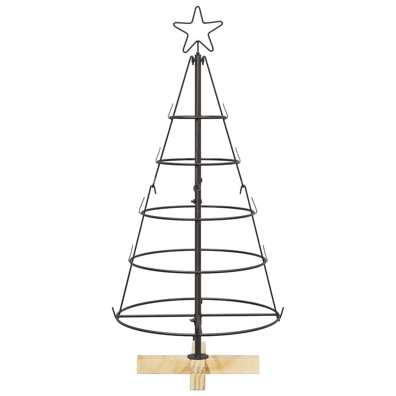 vidaXL Karácsonyi kúp fa állvánnyal Fekete 90 cm Acél