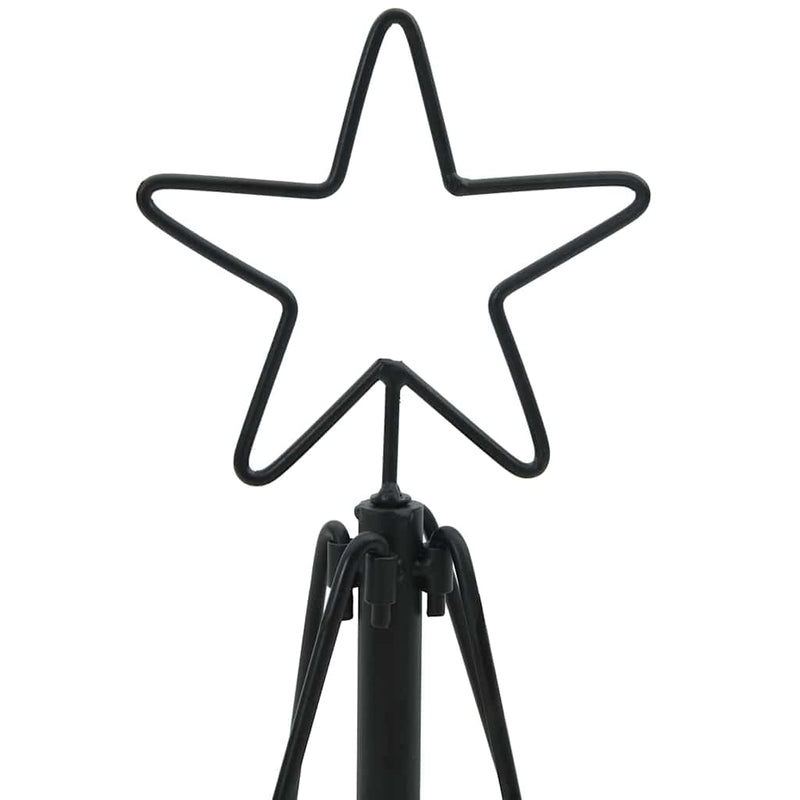 vidaXL Karácsonyi kúp fa állvánnyal Fekete 125 cm Acél