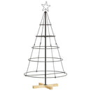 vidaXL Karácsonyi kúp fa állvánnyal Fekete 126 cm Acél