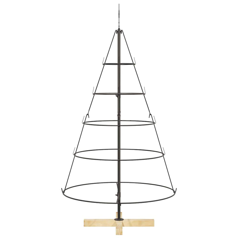 vidaXL Karácsonyi kúp fa állvánnyal Fekete 125 cm Acél