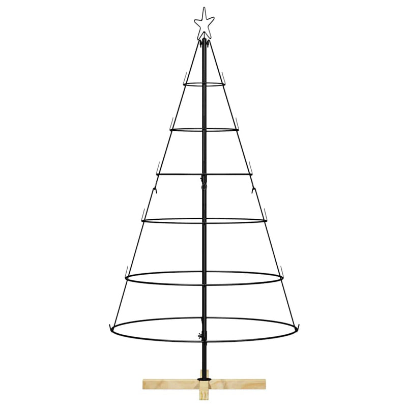 vidaXL Karácsonyi kúp fa állvánnyal Fekete 150 cm Acél