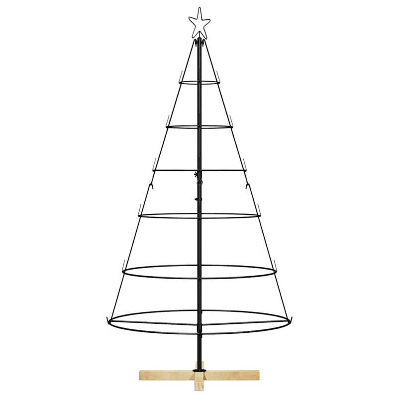 vidaXL Karácsonyi kúp fa állvánnyal Fekete 150 cm Acél