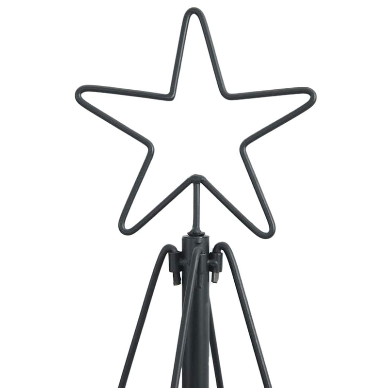 vidaXL Karácsonyi kúp fa állvánnyal Fekete 210 cm Acél