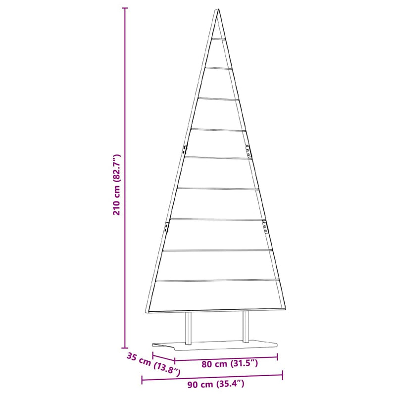 vidaXL Fém karácsonyfa állvánnyal Fekete 210 cm Acél