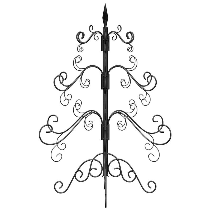 vidaXL Fém karácsonyfa állvánnyal Fekete 60 cm Porszórt Acél