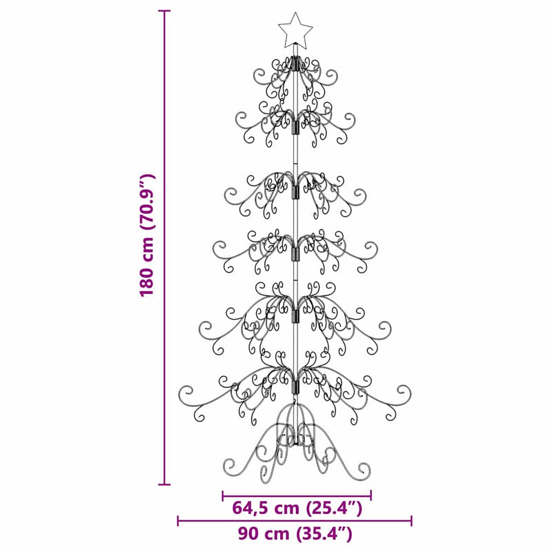 vidaXL Fém karácsonyfa állvánnyal Arany 180 cm Porszórt Acél