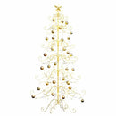vidaXL Fém karácsonyfa állvánnyal Arany 215 cm Porszórt Acél