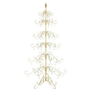 vidaXL Fém karácsonyfa állvánnyal Arany 215 cm Porszórt Acél