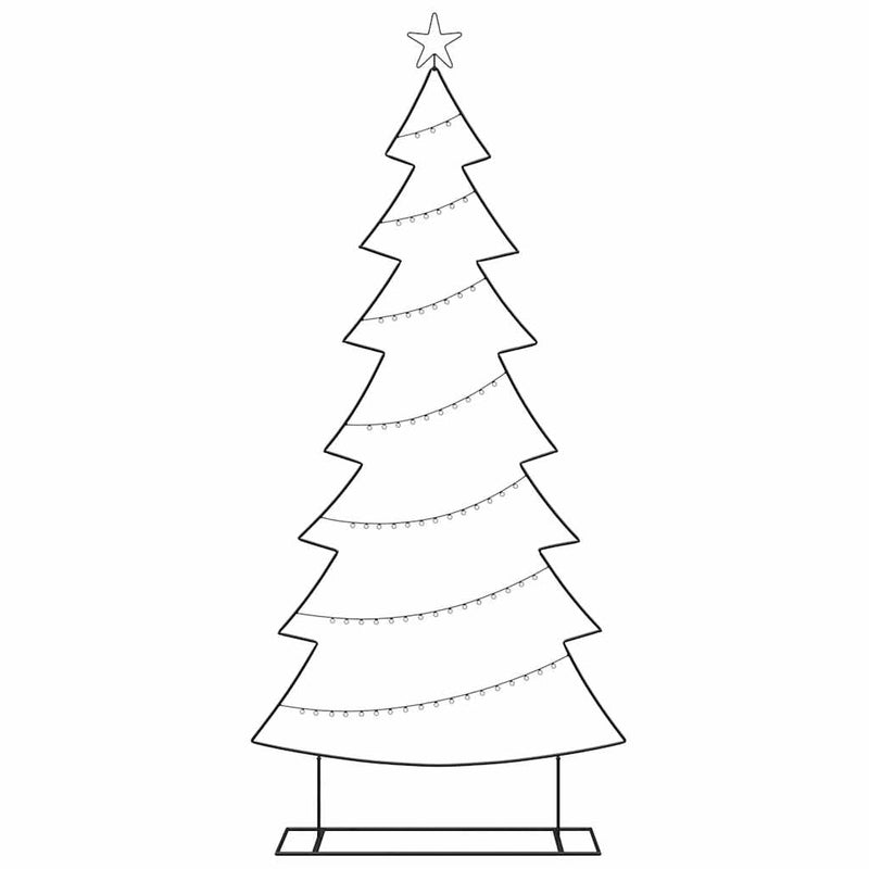 vidaXL Fém karácsonyfa állvánnyal Fekete 210 cm Acél