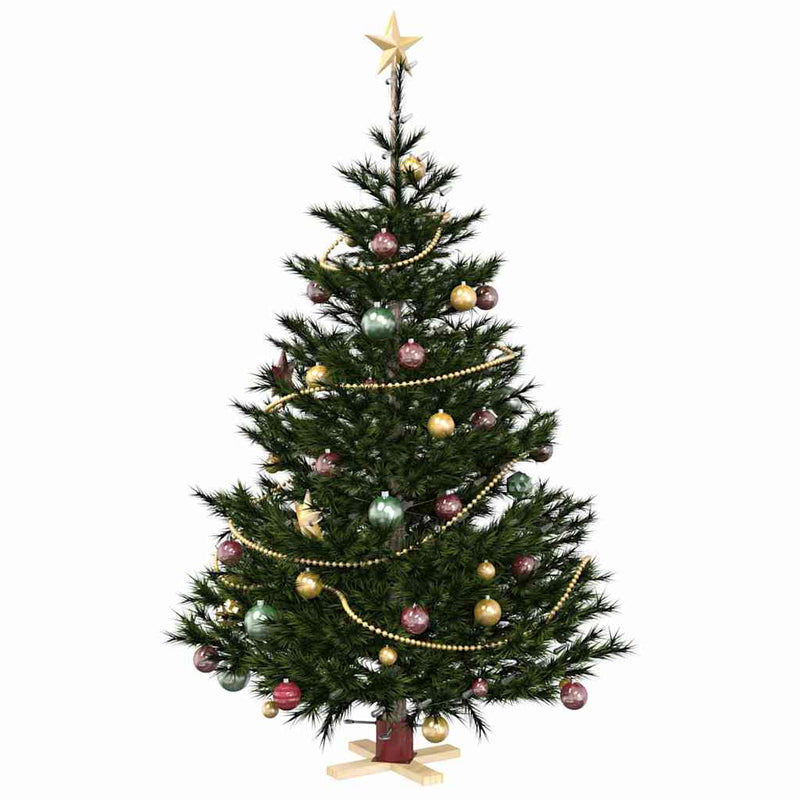 vidaXL Karácsonyfatalp 1.73 Piros 50 x 50 x 16 cm Tömör fenyőfa