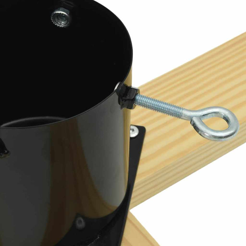 vidaXL Karácsonyfatalp 1.73 Fekete 50 x 50 x 16 cm Tömör fenyőfa