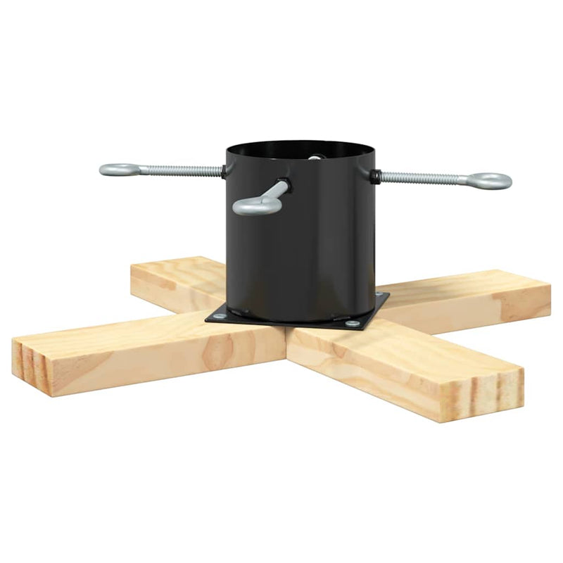 vidaXL Karácsonyfatalp 1.73 Fekete 50 x 50 x 16 cm Tömör fenyőfa