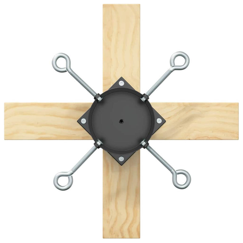 vidaXL Karácsonyfatalp 1.73 Fekete 50 x 50 x 16 cm Tömör fenyőfa