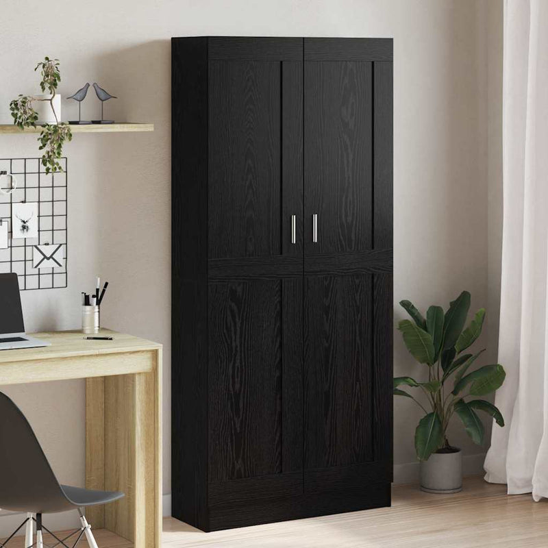 vidaXL Könyvespolc Musta tammi 82,5 x 30,5 x 185 cm Faanyag