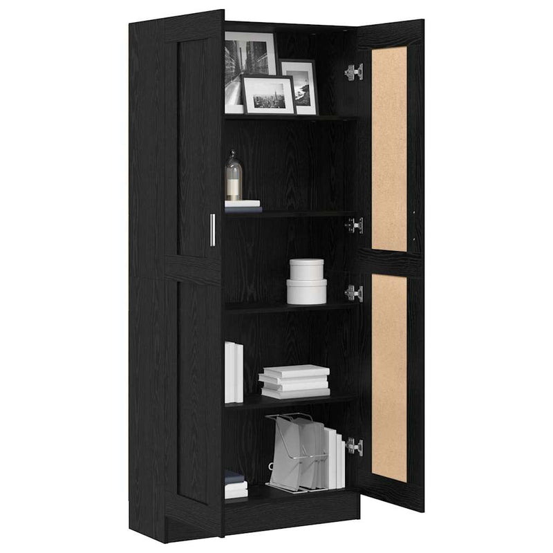 vidaXL Könyvespolc Musta tammi 82,5 x 30,5 x 185 cm Faanyag