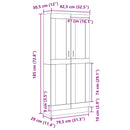vidaXL Könyvespolc 3 szintes 82,5 x 30,5 x 185 cm Szerelt Fa