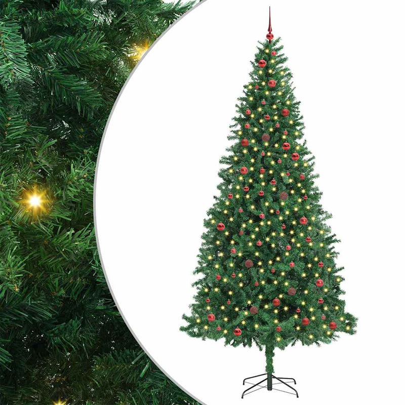 vidaXL Mű karácsonyfa 300 LED-del Zöld 300 cm PVC, Fém és Műanyag