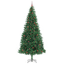 vidaXL Mű karácsonyfa 300 LED-del Zöld 300 cm PVC és Fém és Műanyag