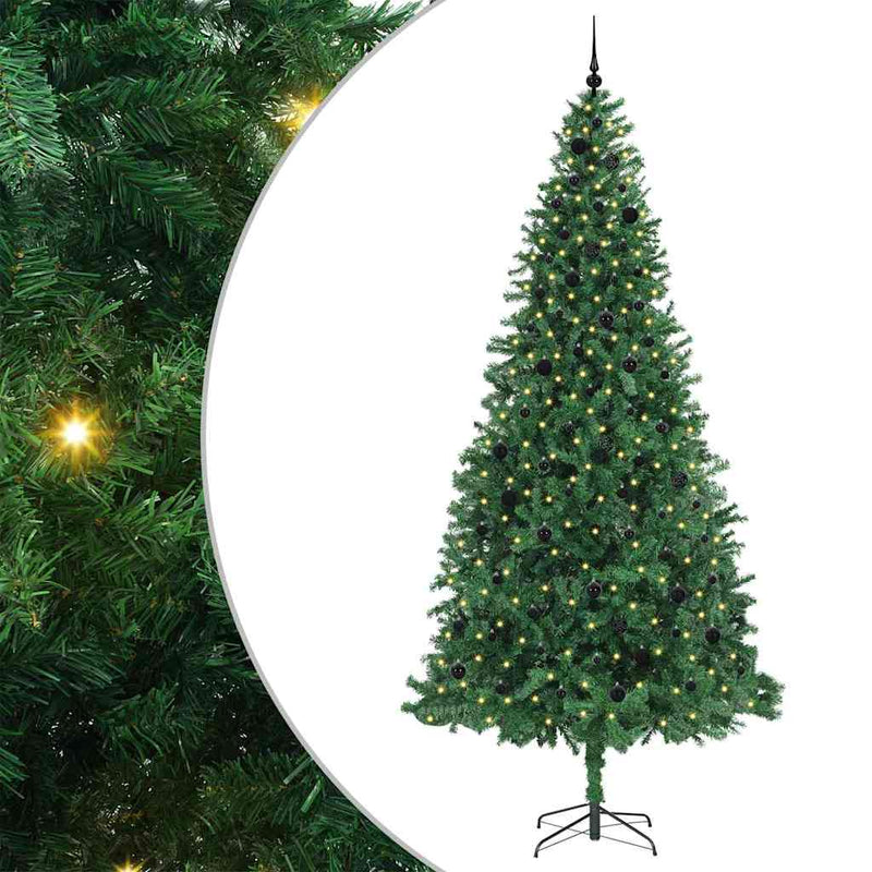 vidaXL Mű karácsonyfa 300 LED-del Zöld 300 cm PVC, Fém és Műanyag