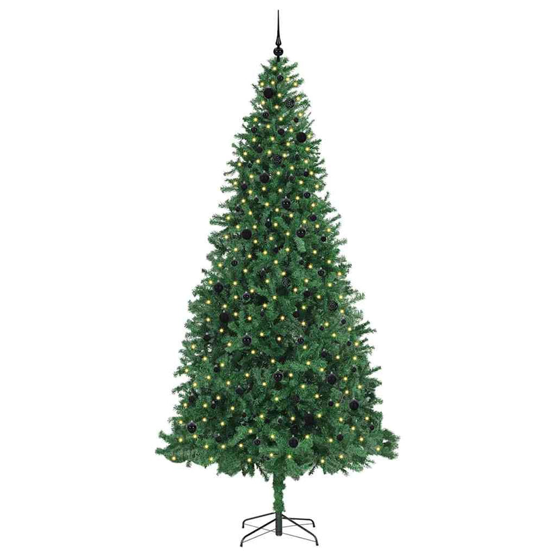 vidaXL Mű karácsonyfa 300 LED-del Zöld 300 cm PVC, Fém és Műanyag