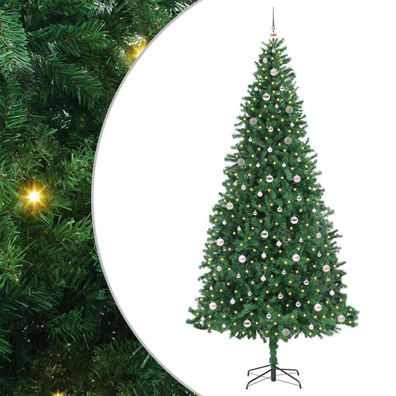 vidaXL Mű karácsonyfa 300 LED-del Zöld 300 cm PVC, Fém és Műanyag
