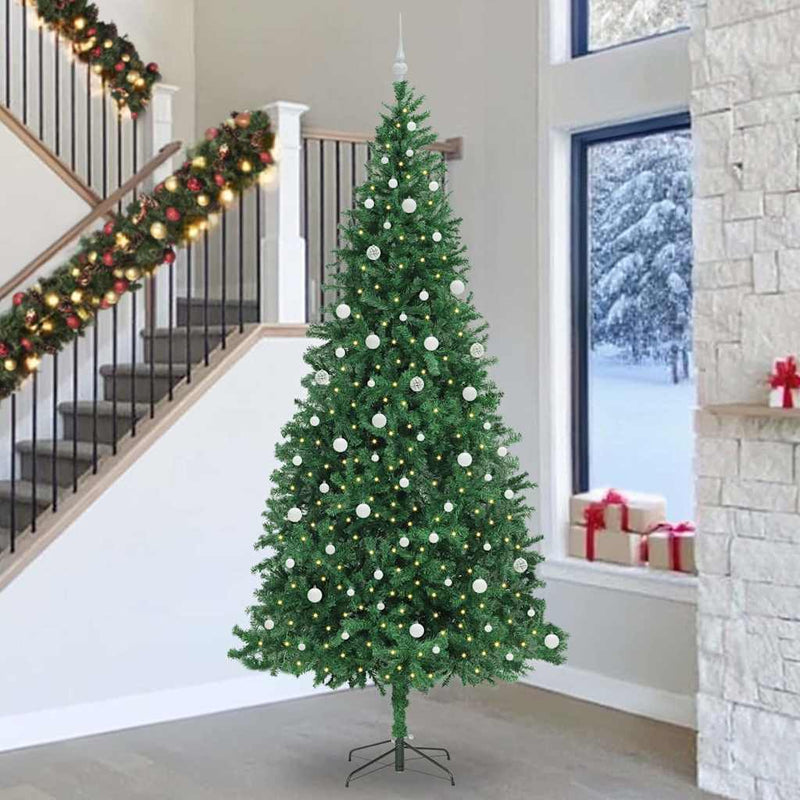 vidaXL Mű karácsonyfa 300 LED-del Zöld 300 cm PVC, Fém és Műanyag