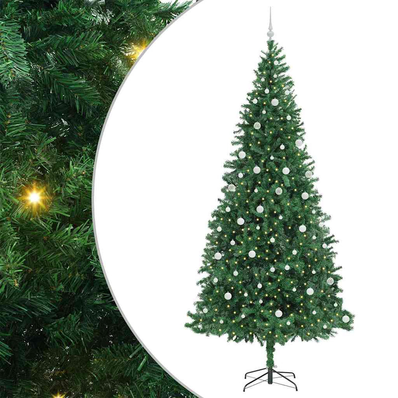vidaXL Mű karácsonyfa 300 LED-del Zöld 300 cm PVC, Fém és Műanyag