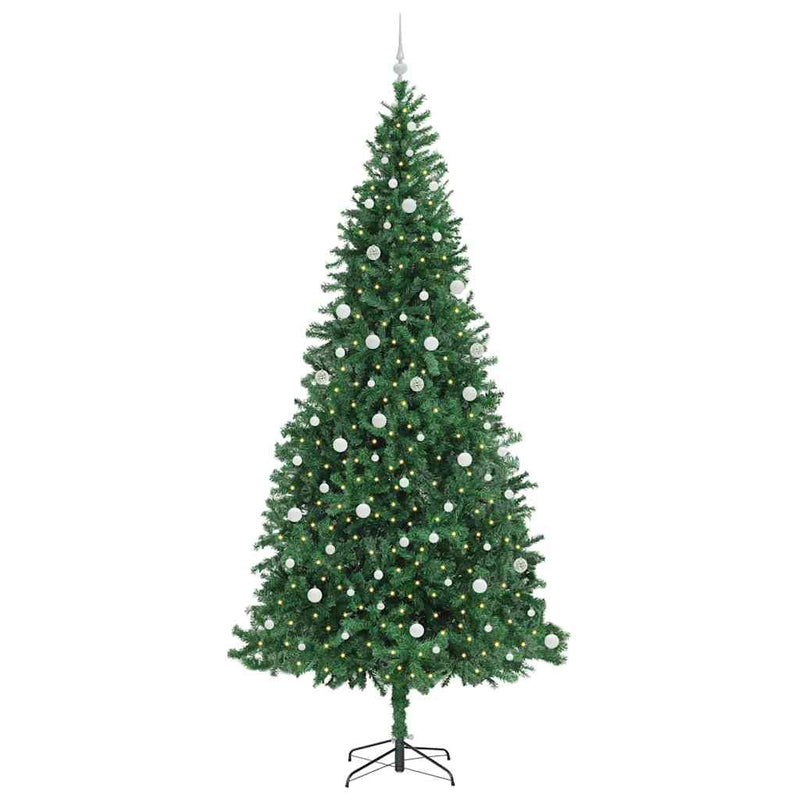 vidaXL Mű karácsonyfa 300 LED-del Zöld 300 cm PVC, Fém és Műanyag