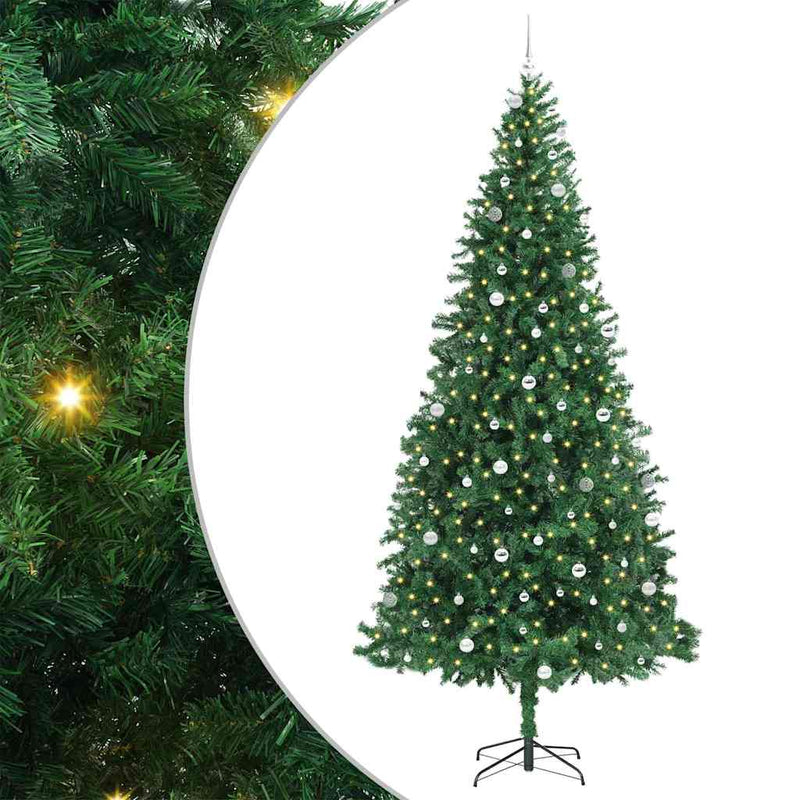vidaXL Mű karácsonyfa 300 LED-del Zöld 300 cm PVC, Fém és Műanyag